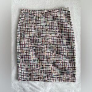 NWT J.Crew Factory No. 2 Pencil in Ivory Rainbow Tweed Size 2 Office Attire Wear